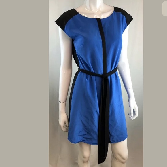 Bebe Silk Color Block Button Shirt Sheath Dress - Picture 4 of 8